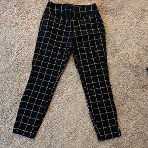 New York & Company Black and White Checkered Ankle Pants